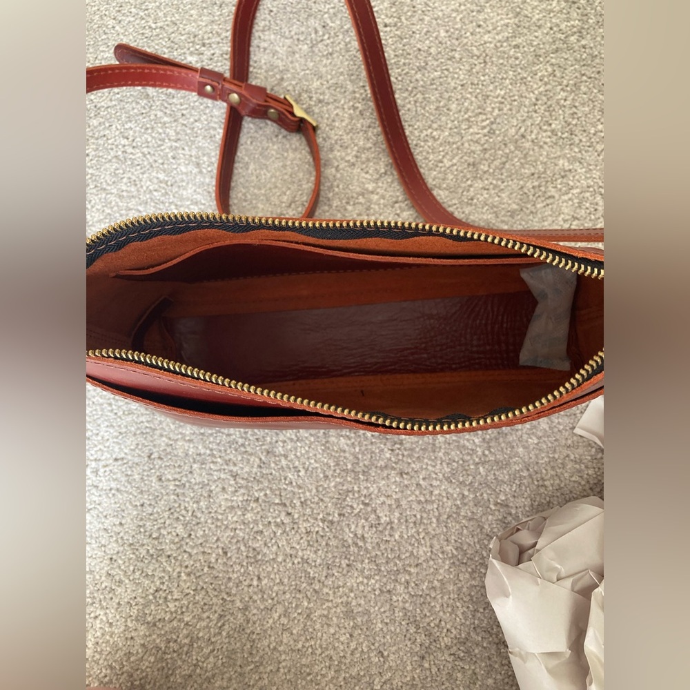 Portland Leather Goods PLG Large Poppy Crossbody Bag Handbag Purse Cowboy Sunset - Picture 6 of 8
